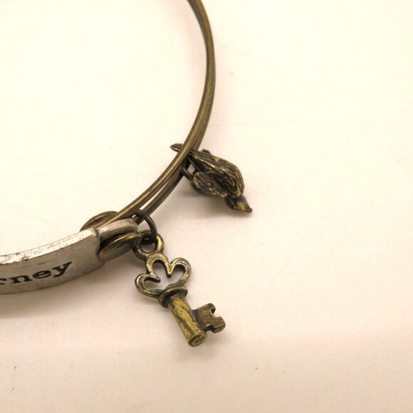 Sweet Romance Adjustable Metal Bracelet Charms Enjoy The Journey Inscription - Picture 9 of 10